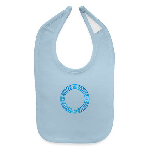 Baby Bib Greek Key - light blue